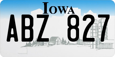 IA license plate ABZ827
