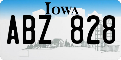 IA license plate ABZ828
