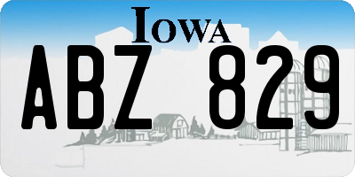 IA license plate ABZ829