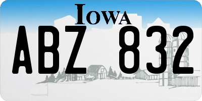 IA license plate ABZ832