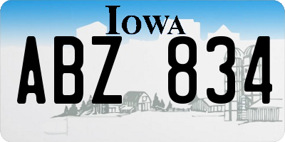 IA license plate ABZ834