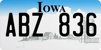 IA license plate ABZ836