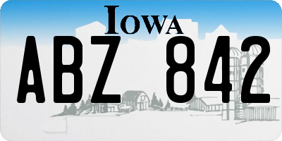 IA license plate ABZ842
