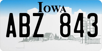 IA license plate ABZ843