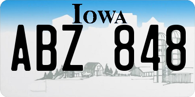 IA license plate ABZ848