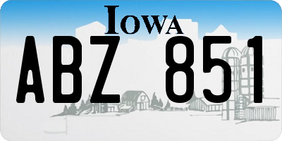 IA license plate ABZ851
