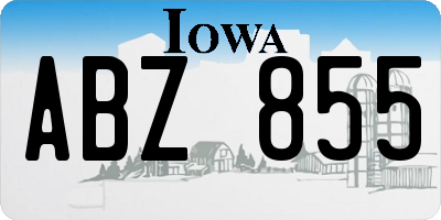 IA license plate ABZ855