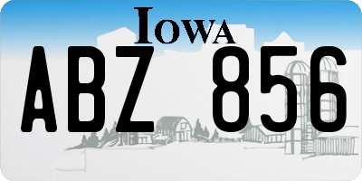 IA license plate ABZ856