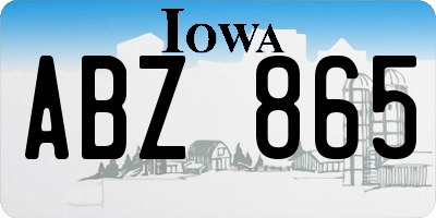 IA license plate ABZ865
