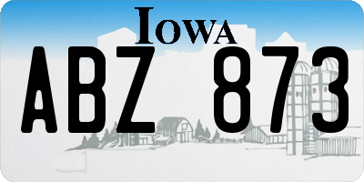 IA license plate ABZ873