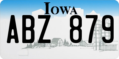 IA license plate ABZ879