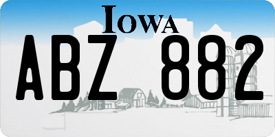 IA license plate ABZ882