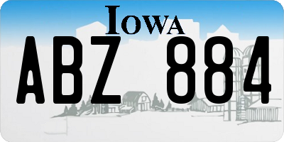 IA license plate ABZ884