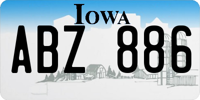 IA license plate ABZ886