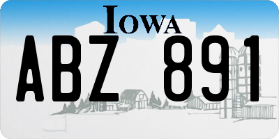 IA license plate ABZ891