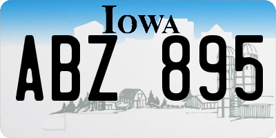 IA license plate ABZ895