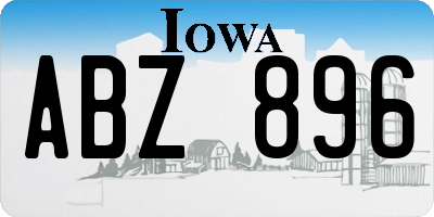 IA license plate ABZ896