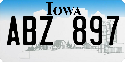 IA license plate ABZ897