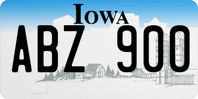 IA license plate ABZ900