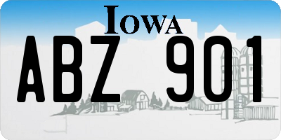 IA license plate ABZ901