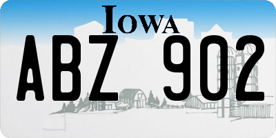 IA license plate ABZ902