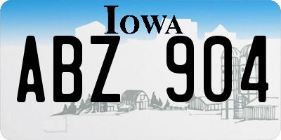 IA license plate ABZ904
