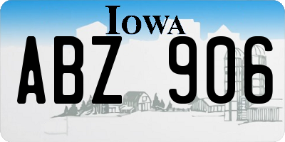 IA license plate ABZ906