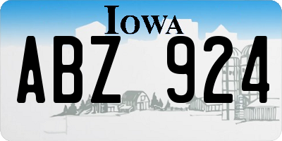 IA license plate ABZ924