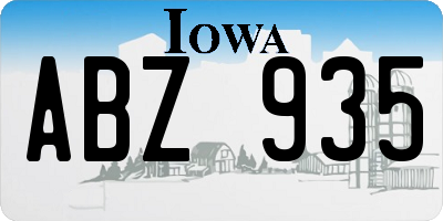 IA license plate ABZ935