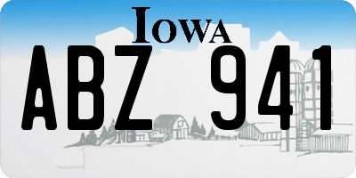 IA license plate ABZ941