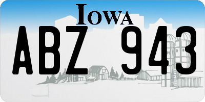 IA license plate ABZ943