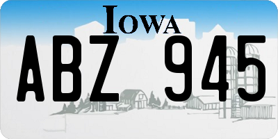 IA license plate ABZ945