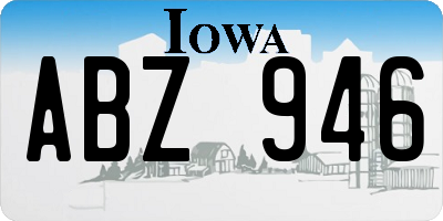 IA license plate ABZ946
