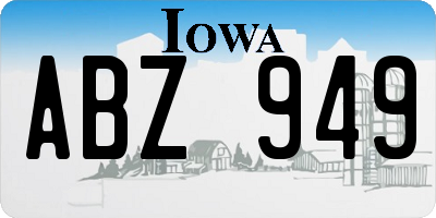 IA license plate ABZ949