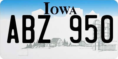 IA license plate ABZ950