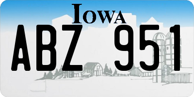IA license plate ABZ951