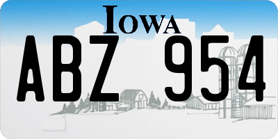 IA license plate ABZ954