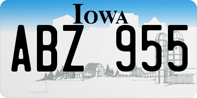 IA license plate ABZ955