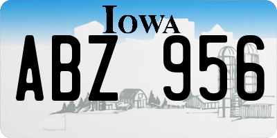 IA license plate ABZ956