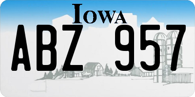 IA license plate ABZ957