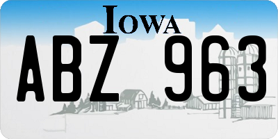 IA license plate ABZ963