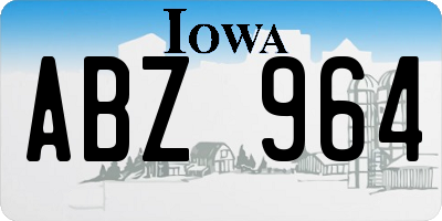 IA license plate ABZ964