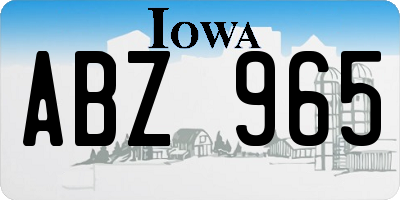 IA license plate ABZ965