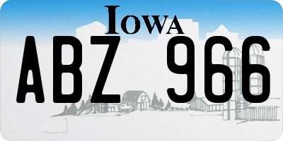 IA license plate ABZ966