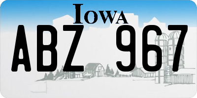 IA license plate ABZ967