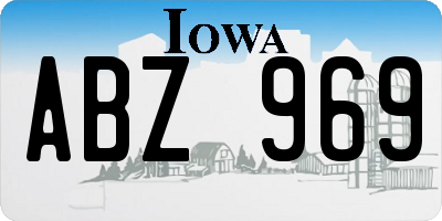 IA license plate ABZ969