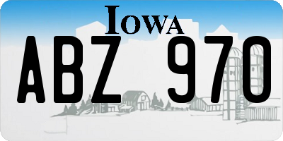 IA license plate ABZ970