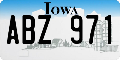 IA license plate ABZ971