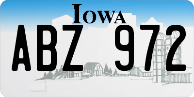 IA license plate ABZ972