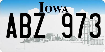 IA license plate ABZ973